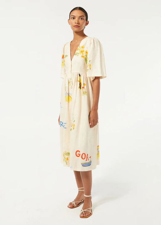 Abigail Midi Dress - [Midi dress creme], Mainovoo.