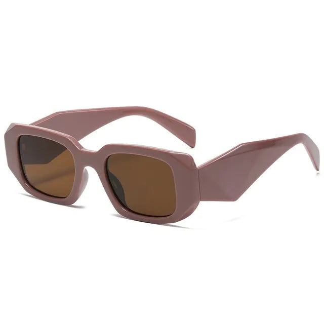 Small Polygon Rectangle Sunglasses - Mainovoo.