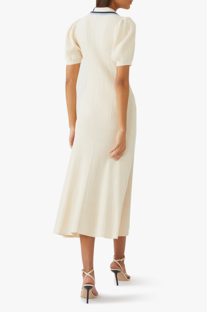 Sandro Celeste fine knitted midi dress