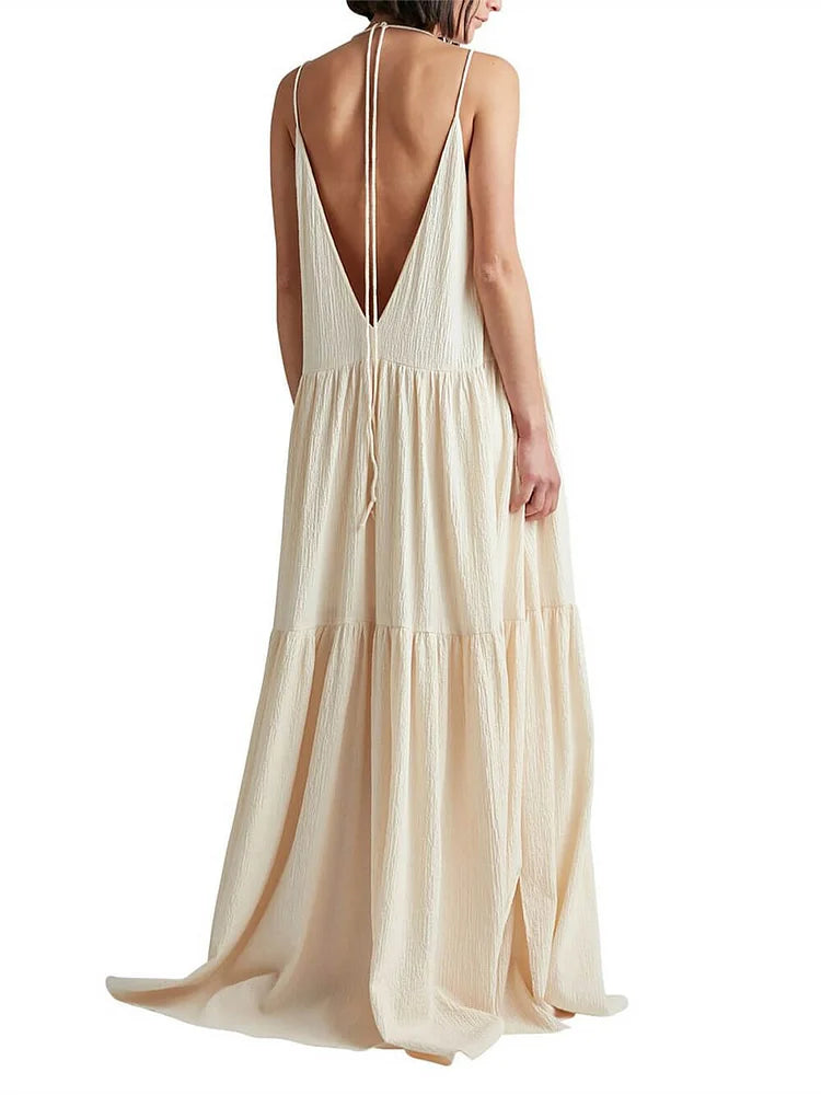 Fleurine Summer Maxi Dress V-neck 