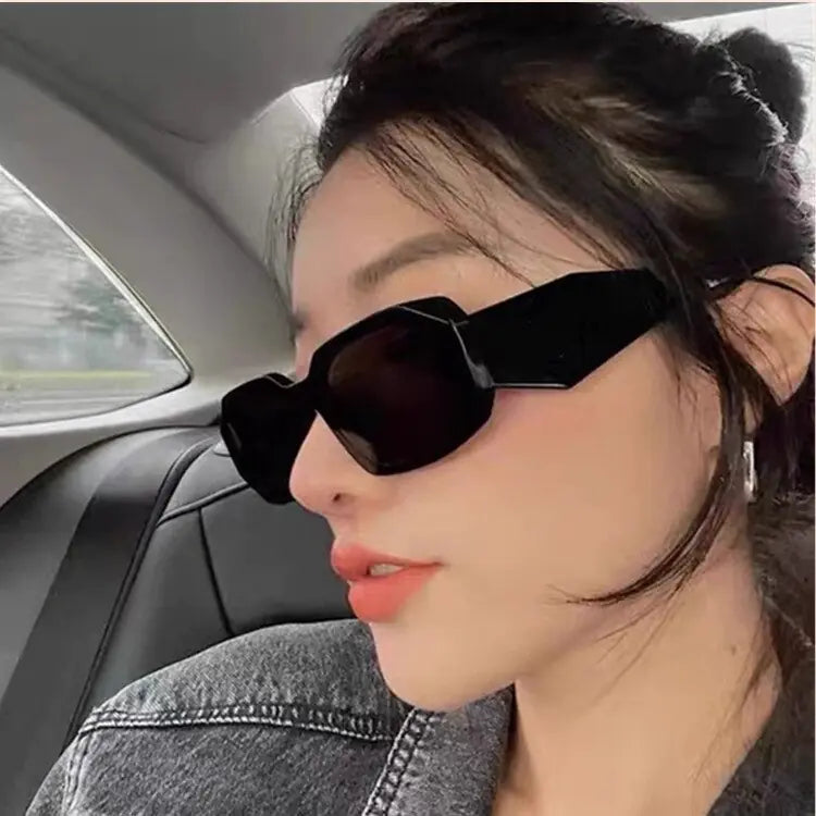 Small Polygon Rectangle Sunglasses - Mainovoo.