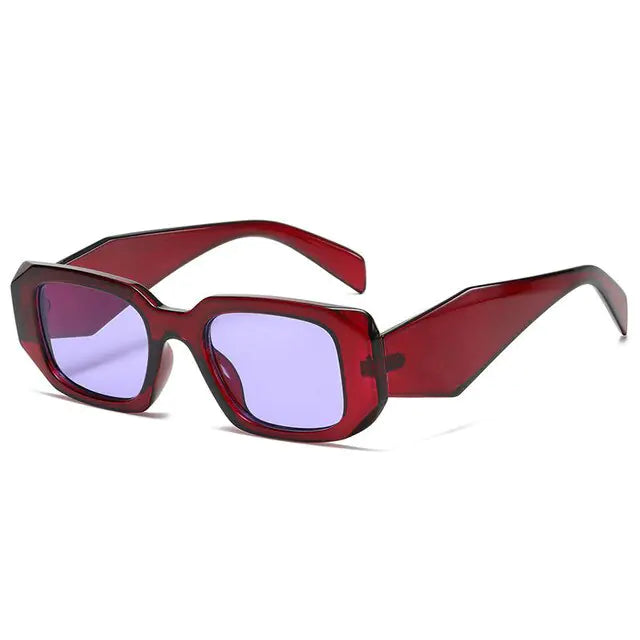 Small Polygon Rectangle Sunglasses - Mainovoo.